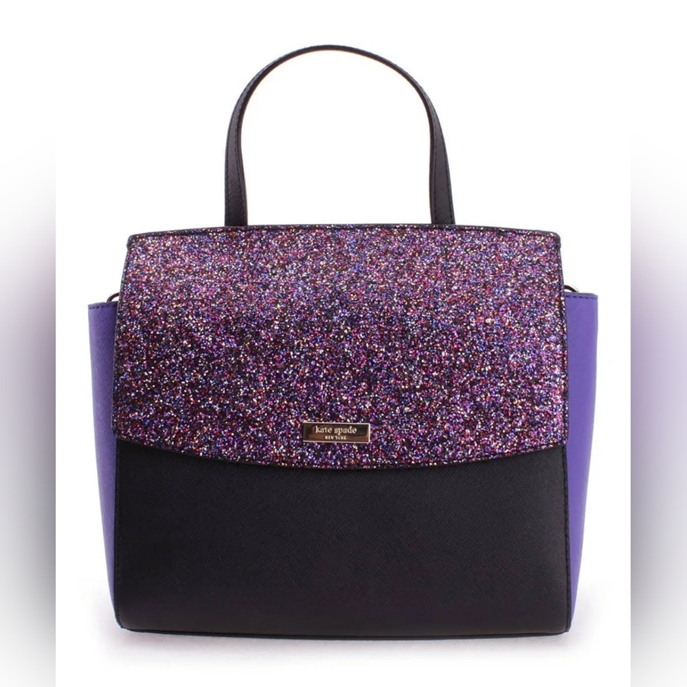 Kate Spade Purple and Black Glitter Bag